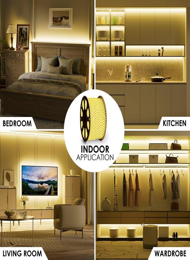 الجستو شريط إضاءة LED من جيستو بطول 50 مترًا | 120 مصباح LED/متر، مقاوم للماء، مناسب للشرفات، ديكور المنزل، إضاءة مخفية للأسقف المعلقة | شريط إضاءة مرن وقابل للقص لتزيين ديوالي - أبيض دافئ - Image 3